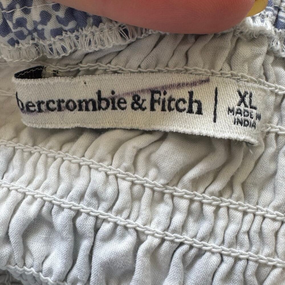 Abercrombie & Fitch Smocked Bodice Easy Maxi Dress Palm Tree Print Size XL - Picture 8 of 11